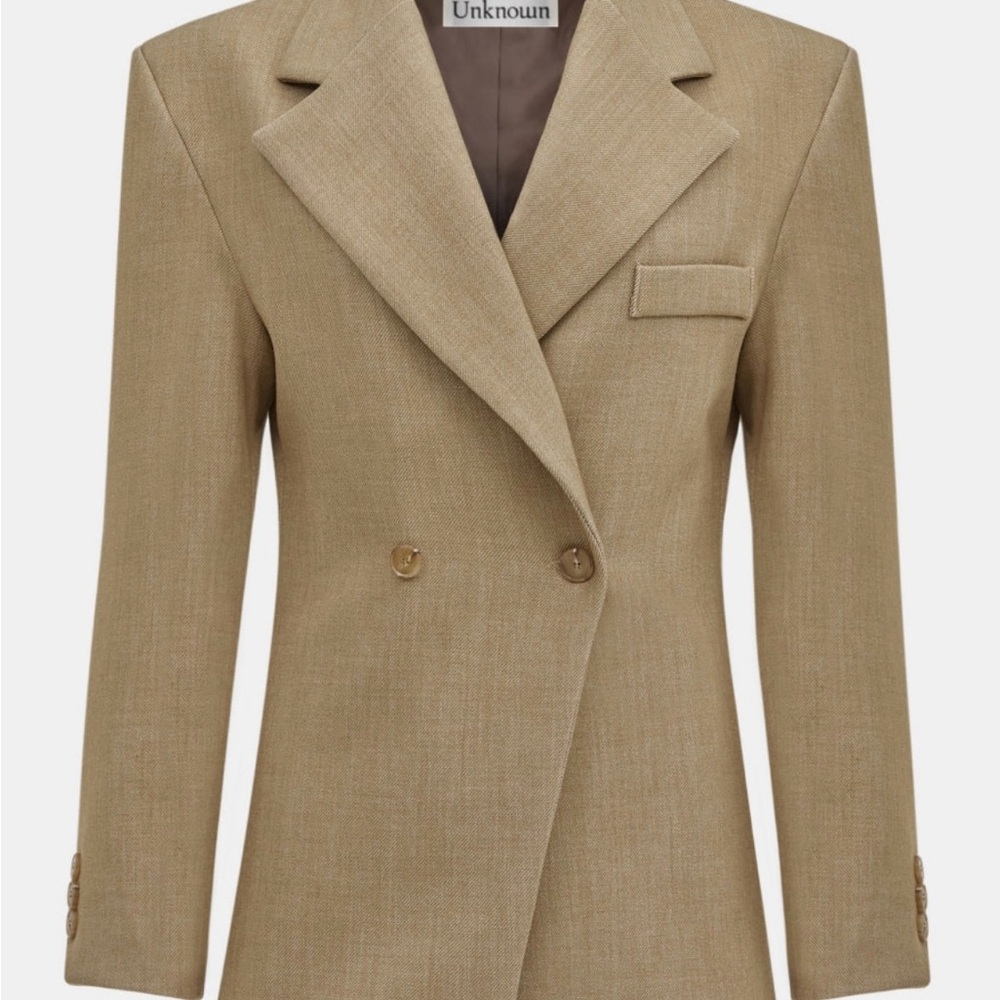 Source Unknown Nancy Double Breasted Cinched Waisted Blazer
